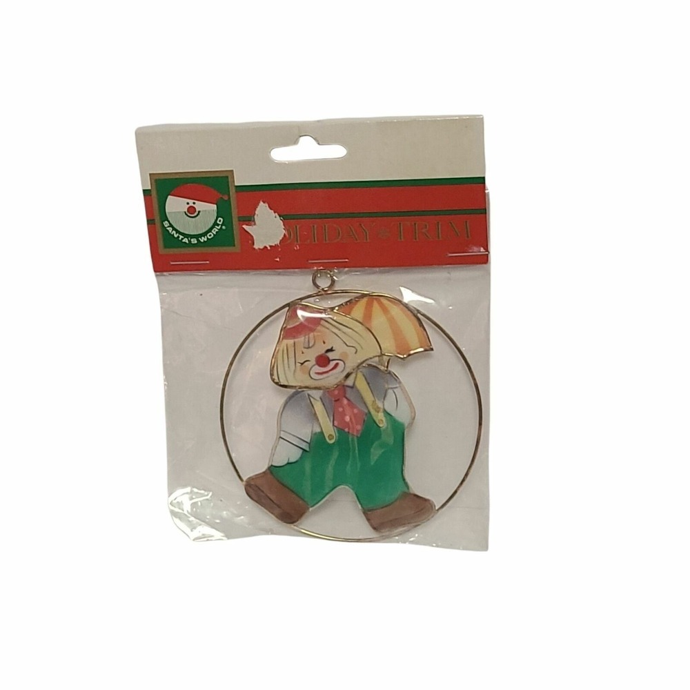Kurt S. Adler‎ Vintage Ornament Clown Umbrella Hand Crafted Metal Holiday Trim